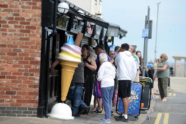 Local shops, cafes and ice cream parlours were booming with people coming to the seaside.