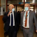 Sajid Javid on a visit to Doncaster Royal Infirmary alongside Doncaster & Bassetlaw NHS Foundation Trust chief executive Richard Parker.