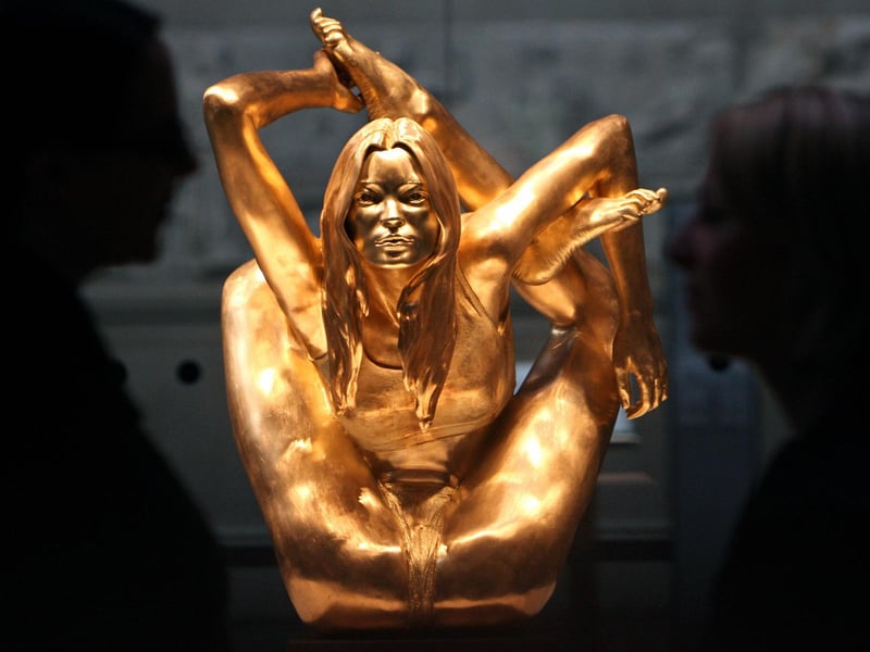 This is a flexible interpretation, to say the least The 50kg solid gold statue is the largest gold statue produced since Ancient Egyptian times.