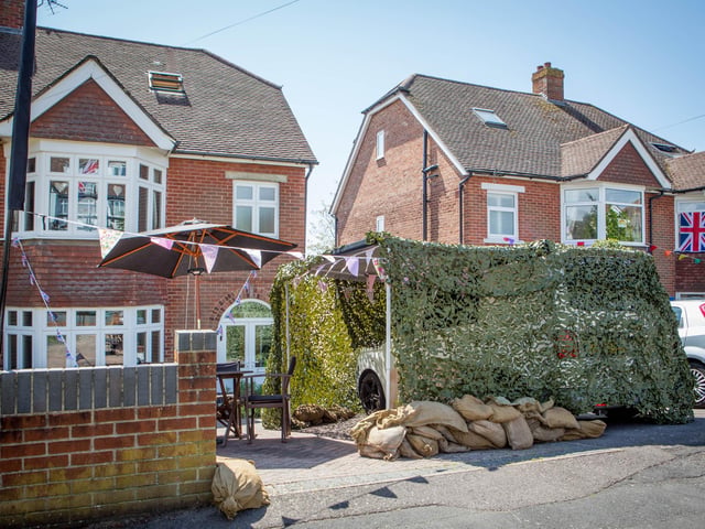 Dozens of homes decorated in VE day memorabilia in Woodfield Avenue, Farlington