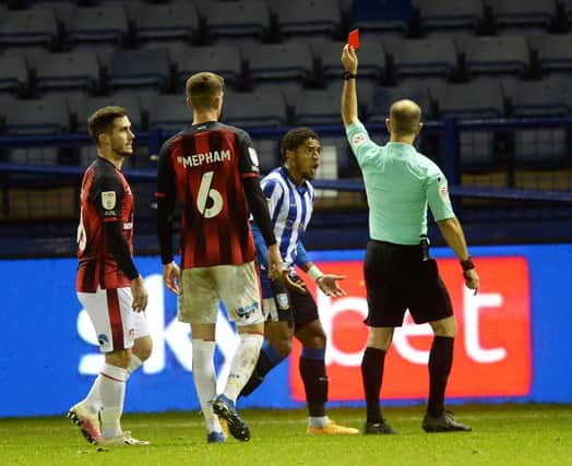 Sheffield Wednesday have appealed Kadeem Harris' red card. (Pic Steve Ellis)