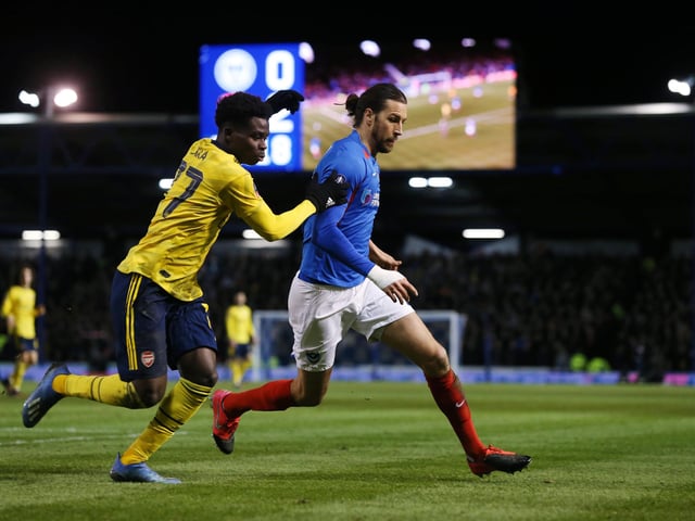 Portsmouth's Christian Burgess in action.