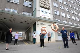 Hundreds have now backed a campaign to stop the closure of the cafe at Weston Park Hospital. This file picture shows staff at Weston Park Hospital celebrating its 50th birthday in 2020. Photo: Chris Etchells.