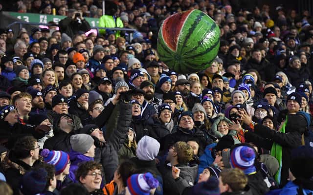 A general view of fans during a Guinness Six Nations match between Scotland and England at BT Murrayfield.