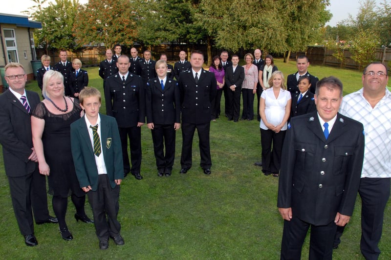 Nottinghamshire Police held a commendation evening at Mansfield's St Philip Neri School in 2010. Pictured are some of the officers and members of the public who received awards.