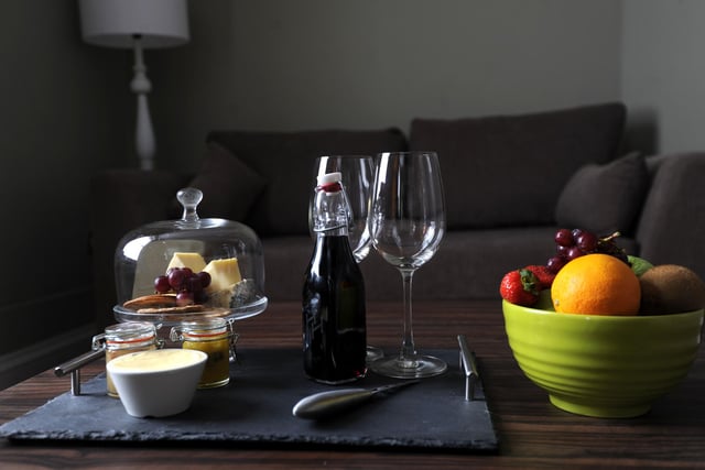 Halifax Hall has 38 bedrooms, a restaurant and function rooms. It sits on the edge of the Endcliffe village and was once student accommodation - now it is licensed to carry out weddings. The picture shows wine, cheese and fruit supplied to the suites.