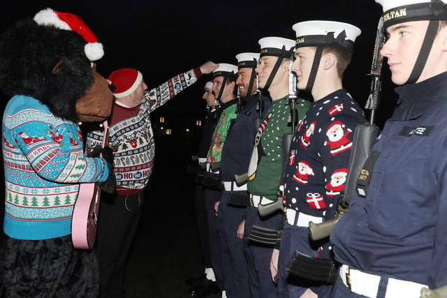 Divisions Christmas style at HMS Sultan