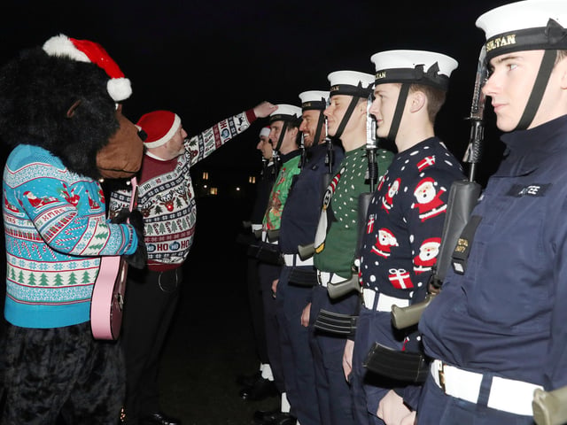 Divisions Christmas style at HMS Sultan