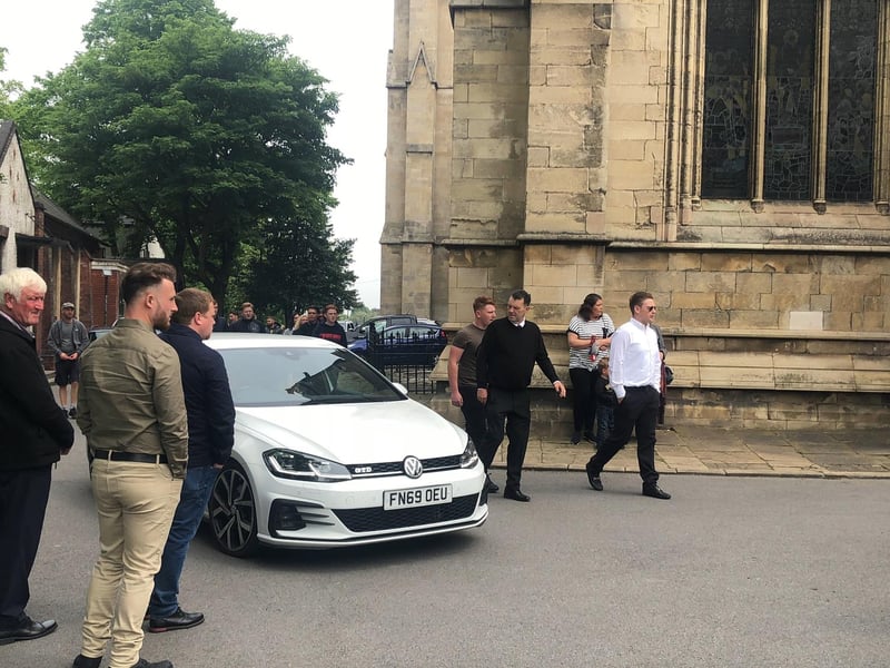Cars followed the hearse