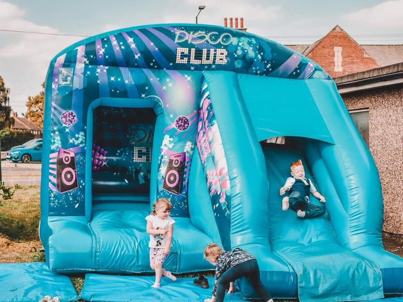 There was a huge bouncy castle for kids to enjoy.