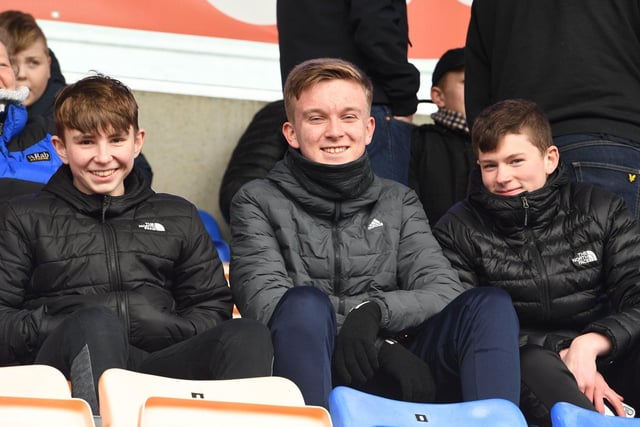 Three Rovers fans at the New Meadow on Saturday.
