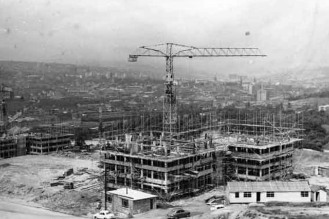The Norfolk Park flats in Sheffield under construction in July 1964
