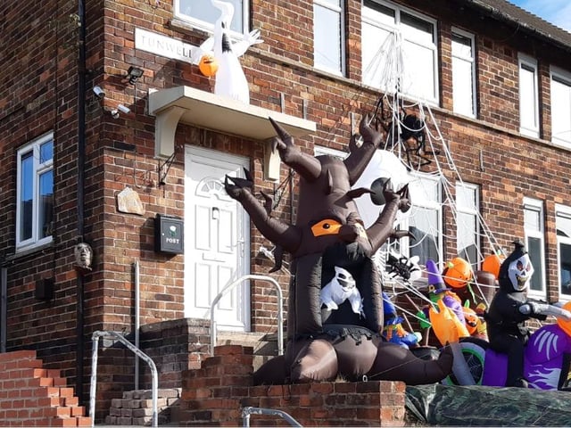 This house in Parson Cross has a haunted tree and a ghostly bike its decorations