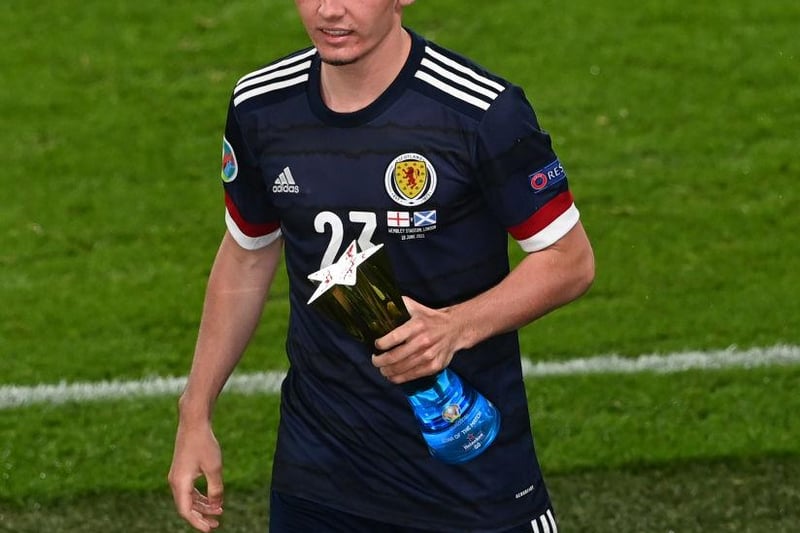 Heavily pressed as Scotland's main man in the first half, leading to uncharacteristic concessions but constantly sought the ball and so close to scoring at start of a much improved second half, controlling periods of the game as Scotland picked up.