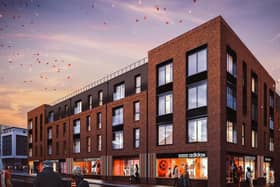 Plans for 45 apartments above a new Sheffield United club shop at the corner of Shoreham Street and Cherry Street were approved in 2017 (pic: Sheffield United/Whittam Cox Architects)