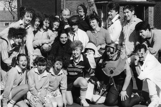 Staff and pupils at Redwell Comprehensive competed in a fancy dress netball match for Comic Relief.  Did you take part in March 1989?
