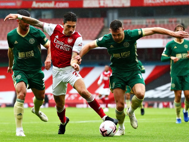 Arsenal's shots: 6. Arsenal's xG: 0.54. Blades' shots: 6. Blades' xG: 0.27.