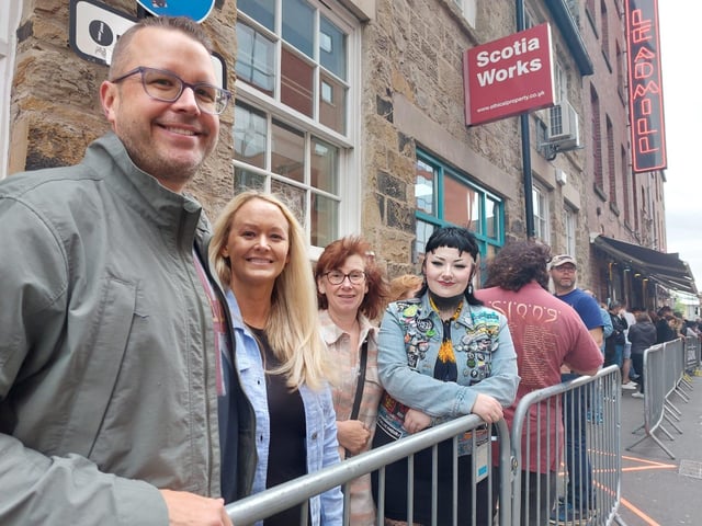 Fans queue for the Def Leppard gig at the Leadmill. Picture: Alastair Ulke