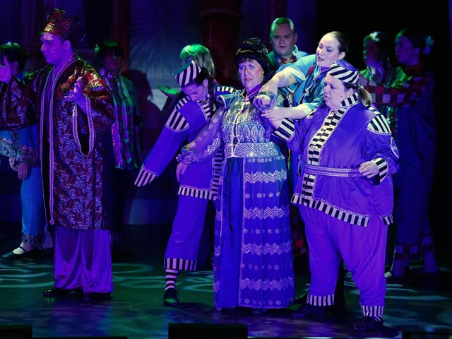 Larbert Musical Theatre members return to the stage after a Covid-enforced two-year break to put on a stirring performance of Aladdin.