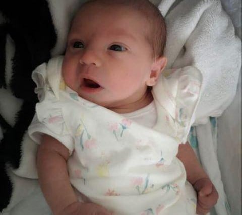 Russ Adams' daughter Bonnie-Lou was born on May 23 weighing 6lb 6.