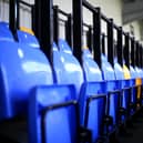 WIMBLEDON, ENGLAND - APRIL 05: A detailed view of safe standing seats inside the stadium prior to the Sky Bet League One match between AFC Wimbledon and Fleetwood Town at Plough Lane on April 05, 2021 in Wimbledon, England. Sporting stadiums around the UK remain under strict restrictions due to the Coronavirus Pandemic as Government social distancing laws prohibit fans inside venues resulting in games being played behind closed doors.  (Photo by James Chance/Getty Images)