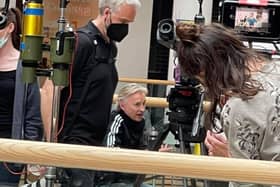 Robert Carlyle pictured at Sheffield's Meadowhall shopping centre during filming for the Disney+ TV spin-off series of The Full Monty (pic: Reece Freeman)