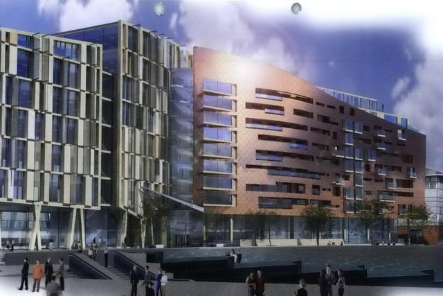 A four-star hotel with 200 bedrooms was planned opposite Sheffield station, on the site of Sheffield Hallam University's old Nelson Mandela Building, on Pond Street. A planning application for the development, which would also have included offices, restaurants and cafes, along with a basement car park, actually got the green light back in 2007 but construction never started.