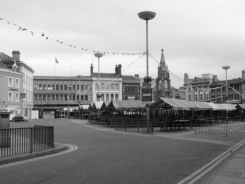 Mansfield Market Place all ready for the Royal Wedding Day celebrations