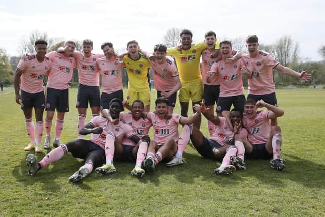 Sheffield United's U23s celebrate winning their title at Millwall: David Klein/Sportimage