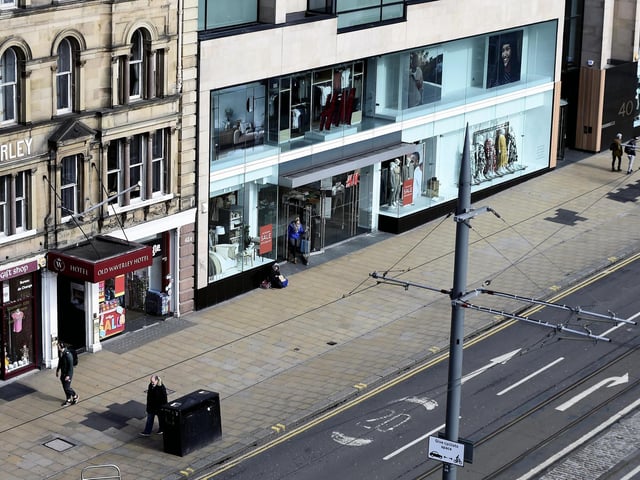 The usual shoppers are missing from one of the premier retail spots in Edinburgh, Princes Street. Picture: Lisa Ferguson