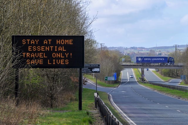 A notice to drivers on the A690