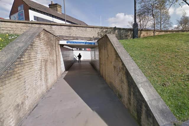 A woman was robbed in an underpass in Barnsley