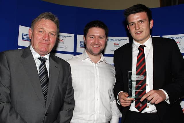 Young Player of the Year went to Harry Maguire of Sheffield United in 2012. Presented by Tony Currie and Dan Morley.