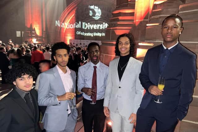 Members of the Sheffield charity Reach Up Youth at the National Diversity Awards 2021