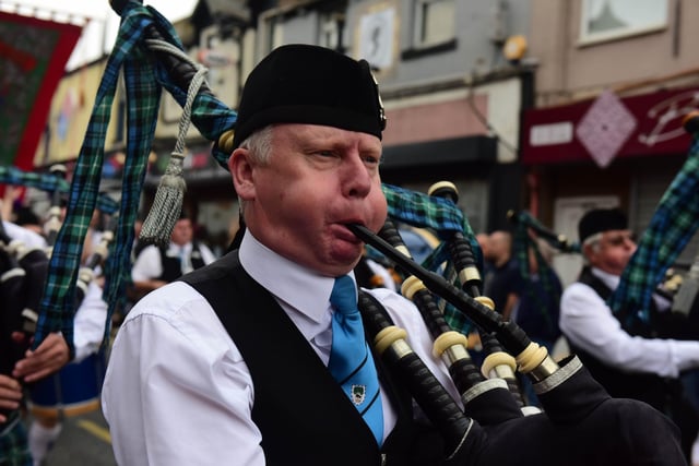 Piper in the Houghton-le-Spring Pipe band at The Houghton Feast Parade, on Saturday.