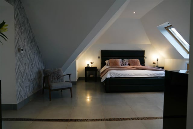 The master bedroom has its own floor, with an en-suite and a dressing area in the bedroom.