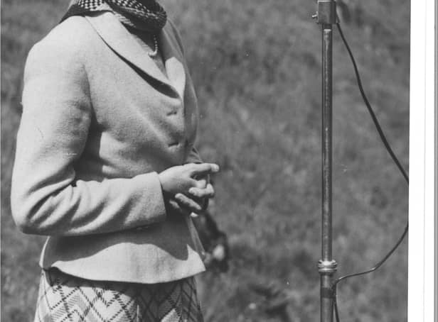 Ethel Haythornthwaite (addressing Ramblers access rally in Winnats Pass in the 1950's)