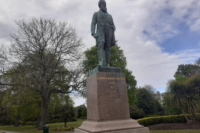 John Candlish lived from 1816 to 1874 and represented Sunderland as both mayor and MP. He made a fortune from the bottling industry, but made many generous charitable donations. Despite his immense wealth, few had anything bad to say about him. He is buried in Sunderland Cemetery and this statue is in the centre of Mowbray Park.