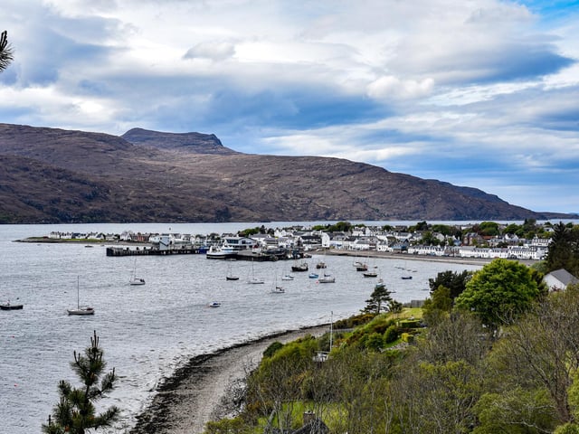 A photo taken from the Bridge on the Inverness Road into Ullapool. A great view of the town