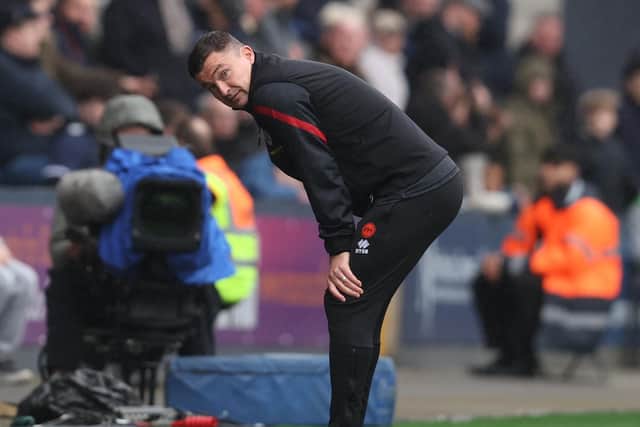Sheffield United manager Paul Heckingbottom shows his frustration at The Den: Paul Terry / Sportimage