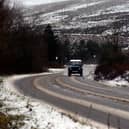 16 Jan 2017.........Wintery conditions in the Peak District made for difficult driving conditions on the A57 which wsa closed at Snake Pass. Picture Scott Merrylees