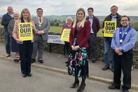 Campaigners protesting at plans to build houses in the Hollin Busk area between Stocksbridge and Deepcar that were approved last year on appeal. Further housing plans have also been met with objections