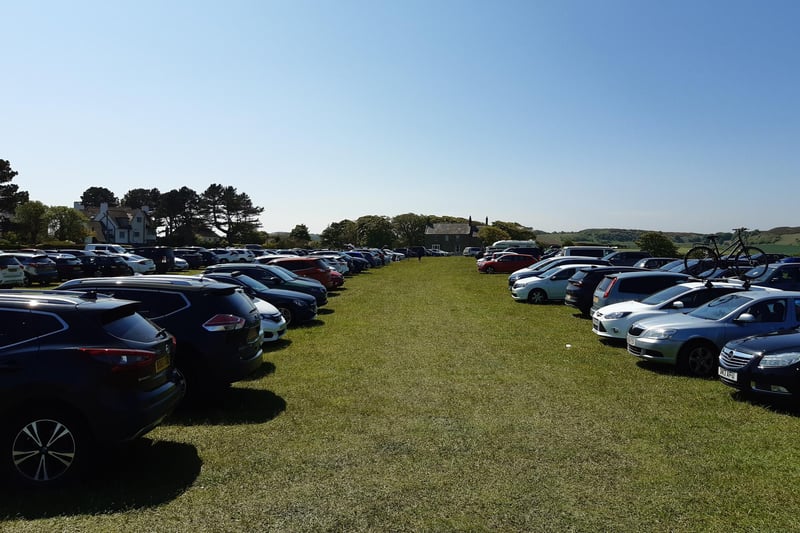 The overflow car park at the Glebe Field in Bamburgh.