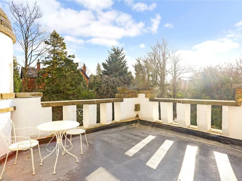 The second floor features a seating area and access out to the roof terrace with plenty of space for table and chairs to sit and enjoy the views.