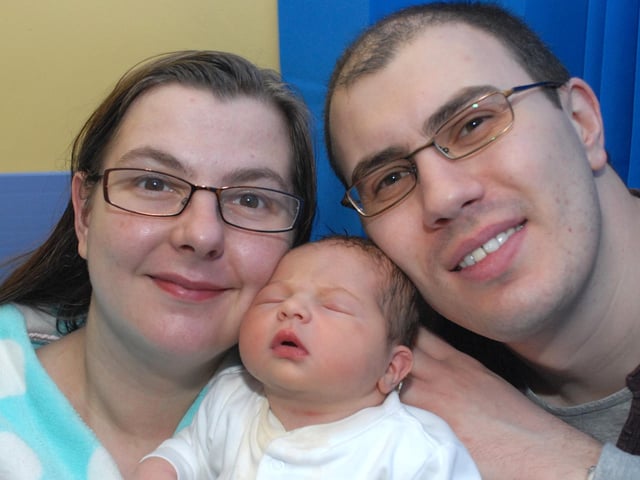 Pauline Wardle with her new year baby Rosie Wardle from Rainworth born at 17.32 New Year's Day.
Pictured with husband Matthew Wardle