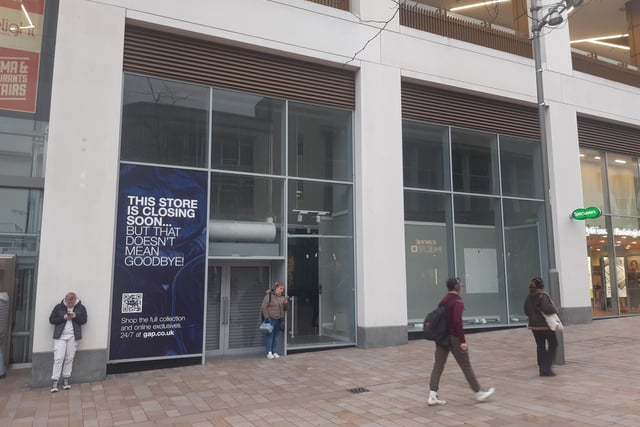 The American clothing chain Gap closed its large store on The Moor in September 2021, with the loss of 20 jobs. The unit has remained vacant ever since.