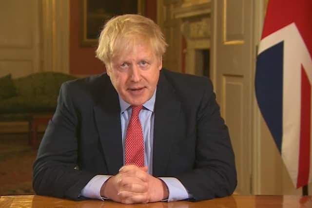 Screen grab of Prime Minister Boris Johnson addressing the nation from 10 Downing Street, London - PA Video/PA Wire