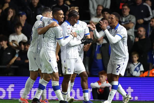 Jamal Lowe (C) of Sheffield Wednesday, celebrates with team mates after scoring Wednesday's first goal in the 2-2 draw at Birmingham City (Picture: David Rogers/Getty Images)