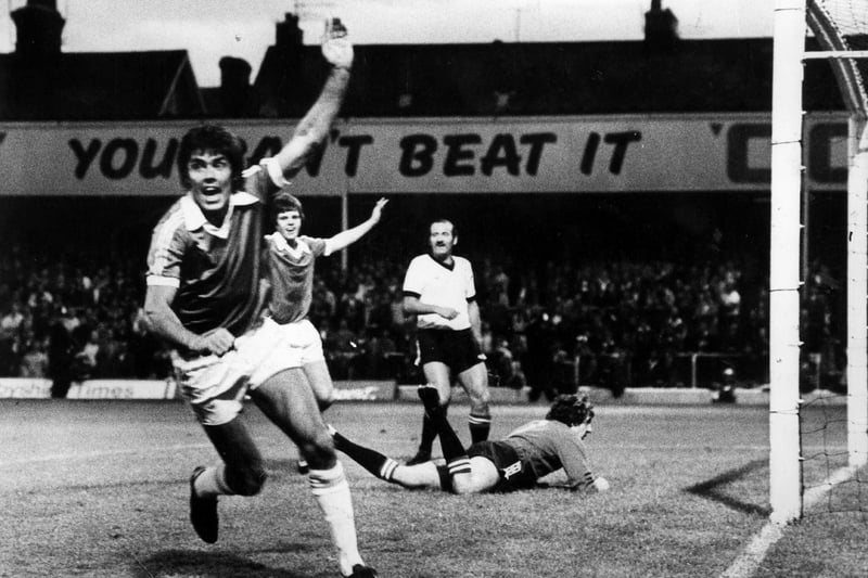 Ernie Moss celebrating at a Chesterfield game