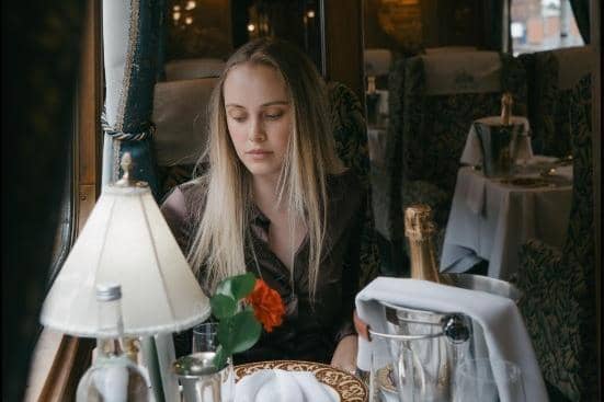 A passenger prepares for dinner aboard the Northern Belle, described as Britain's 'most luxurious' train, which is coming to Sheffield. Photo Cameron Pitts.